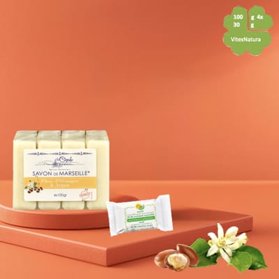 La Cigale Marseille Zeep 4x100g – Glycerine Zeep met Arganolie & Sinaasappelbloesem | GRATIS BIO Zeepje