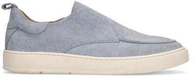 Manfield - Heren - Blauwe suède loafers - Maat 41