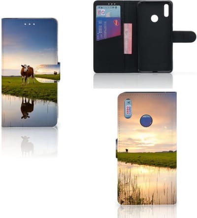 Huawei Y7 (2019) Telefoonhoesje met Pasjes Koe