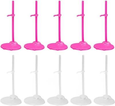 Poppenstandaard voor Poppen van 28 tot 33 cm - 10 Stuks, Transparant en Meerkleurig