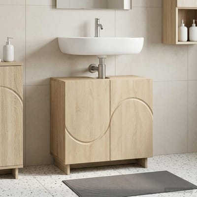 vidaXL - Badkamerkast - Sonoma - Eiken - 60 - x - 41 - x - 58 - cm - Bewerkt - hout