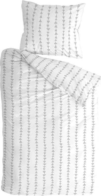 Customer Label Byrklund Dekbedovertrek Just Arrows - 140x220 - 100% Katoen - Wit / Grijs