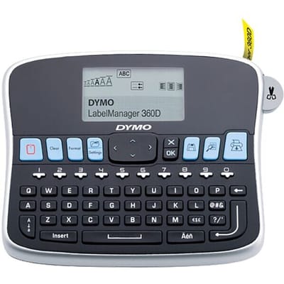 DYMO desktoplabelprinter | LabelManager 360D herlaadbare handheld labelmaker | AZERTY-toetsenbord | Gebruiksvriendelijke, Smart-One-Touch-toetsen en groot scherm | voor organisatie thuis en op kantoor