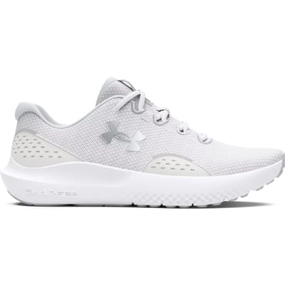 Under Armour UA W Charged Surge 4-WHT Dames Sportschoenen - Wit - Distant Grijs - Metallic Silver