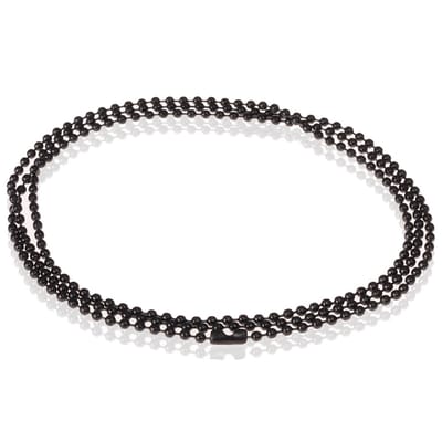 LGT Jewels Dogtag ketting Edelstaal Zwart 2mm-50cm