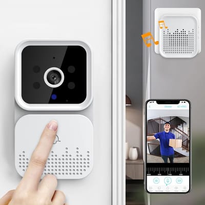 Video Deurbel - Slimme Deurbel Intercom - Veiligheid Thuis - 80 Graden Groothoeklens - 9x5x2.5cm - Zwart