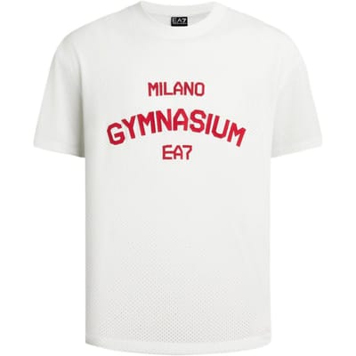 Emporio Armani EA7 SS25 Letterprint Ronde Hals Trui Korte Mouw T-shirt Heren tops 7M000249-AF13509-U0005 M white