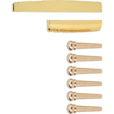 Gitaar Stemmechanieken Topkam Zadel Set Brugpinnen GL27 Ballad Messing Gouden Eindknop Bevestigingsgereedschap