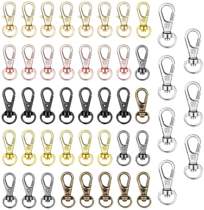 50 stuks sleutelhangers karabijnhaken om zelf te maken