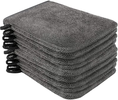 Dailygoody - Washandjes - Microvezel badhandschoenen - Set van 10 - Grijs - Zacht en absorberend - Voor volwassenen - 15x21 cm