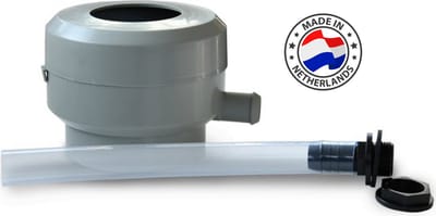 Regenton Vulautomaat ecowatr Grijs Ø 60 t/m Ø 100 mm, vierkant 65 mm Afsluiter + Bladvanger