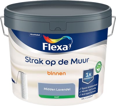 Flexa - Strak Op De Muur Binnen Mat - Midden Lavendel - Mengverf - 10 L