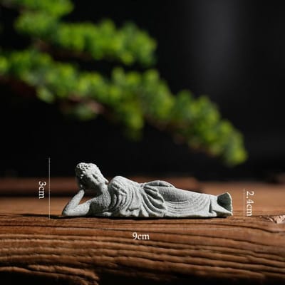 Boeddhabeeld Set – Zandsteen Afwerking Verschillende Houdingen Zen Woondecoratie Voor Meditatie Spirituele Ruimte