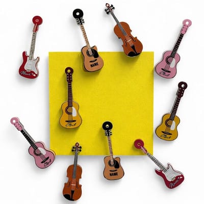 TLVX 10 stuks Gitaar Magneten 3D / Leuke Koelkast Magneten / Vrolijke Foto Magneet / Muzikale Speel- en Leer Magneten / School / Whiteboard / Muziek Gitaren / Boodschappenlijst / Notitie / Memo bord / Kantoor / Schoolbord / Magnetisch / Magneetjes