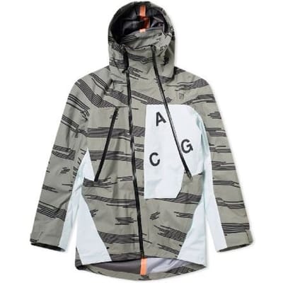 Veste Alpine Nike ACG Design Imprimé Intégral Veste Décontractée à Capuche et Manches Longues pour Homme Veste Noire 924075-004 M gray