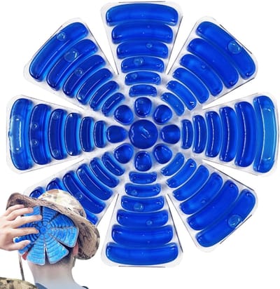Verkoelend Hoofddeksel - Koel Kap - Buitenactiviteiten Comfort - Langdurige Koeling - 22 cm Diameter - Blauw