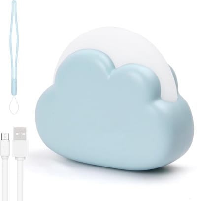 carmdering - Wolken Nachtlicht - Wolk Lamp - LED Nachttischlampe - Draagbaar Design - Zacht Silicone - Veilige Materialen - Ideaal Voor Kinderkamer - 1 Stuks - blauw