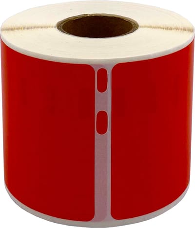 DULA Dymo kompatible Etiketten, S0722430 99014, 101 x 54 mm, Rot, Permanent, 1 Rolle, 220 Etiketten pro Rolle