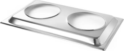 HENDI Opzetstuk voor 2 bainmariepannen – GN 1/1 – Roestvast staal – 530x325x x(H)30mm – Vaatwasmachinebestendig