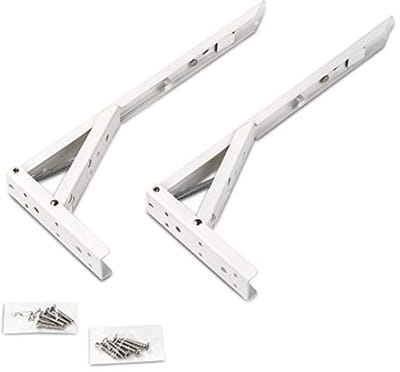 1 paar SOTECH klapconsoles, staal massief, wit, 341,5 x 136 x 20,5 mm Draagvermogen: 55 kg (per set)
