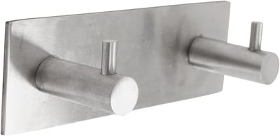 HOME It® Kapstokhaak met 2 haken 12 x 4 cm roestvrij staal