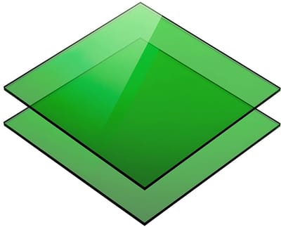 Acrylglas Plaat - Kunststof Glas - Decoratie Bouw - Onbreekbaar Materiaal - 10x20 cm - Groen