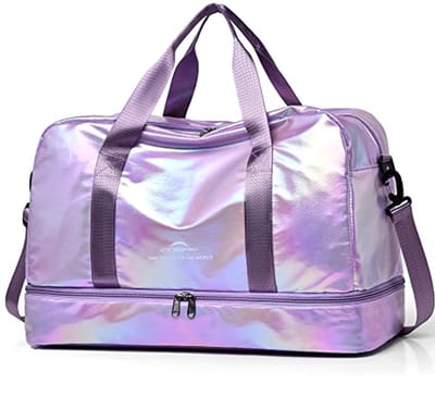 Sporttas voor dames - 40 liter, reistas met schoenenvak en nat vak - Lila, weekendtas voor gym, fitness en reizen