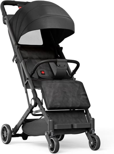 Opvouwbare Kinderwagen - Reisbuggy Baby - Veilig Vervoeren - Eén-Klik Vouwsysteem - 63 x 30 x 101 cm - Zwart