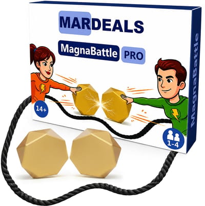 Mardeals MagnaBattle Pro - Magneten spel - Gezelschapsspellen kinderen - Gezelschapsspel voor volwassenen - Magneet spel - Magnetisch schaakspel - Gezelschapsspel - 1 tot 4 spelers - Inclusief opbergzakje