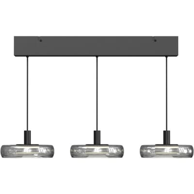 Maytoni LED hanglamp FLOAT, grijs/zwart, 3-lamps, 68 cm, glas/metaal