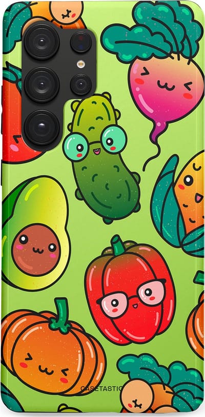 Casetastic Hoesje Geschikt voor Samsung S25 Ultra - Stijlvolle Beschermende Duo-layer Case - Cartoon Groente Mix