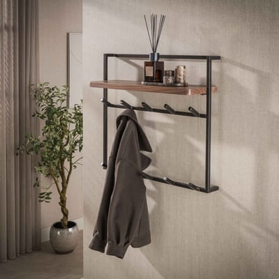 Kapstok 10 Haken Hoedenplank Acaciahout - Air Pure