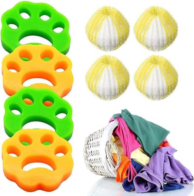 Pluisballen Wasmachine - Haarvangers Kleding - Kleding Verzorgen - Herbruikbaar Set - 8 Stuks - Gemengde Kleuren