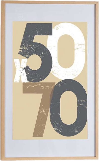 Houten fotolijst - bruin - 60 x 90 cm - fotolijstje - met passe-partout - decoratie
