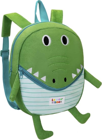 Lemon Ribbon Peuterrugzak, Furry Animals Crocodil - 30 x 28 x 6 cm - Polyester