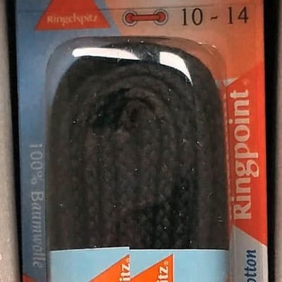 3 mm x 75cm Zwart - Rond Cord 100% katoen schoenveter