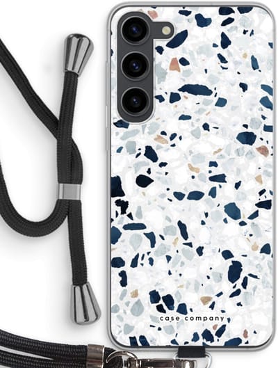 Case Company® - Hoesje met koord geschikt voor Samsung Galaxy S23 Plus hoesje met Koord - Terrazzo N°1 - Telefoonhoesje met Zwart Koord - Bescherming aan alle Kanten en Over de Schermrand