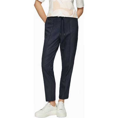 s.Oliver - female - Joggingbroek met fijne stippen en taps toelopende pijp