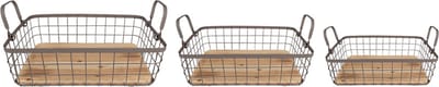 Clayre & Eef Opbergmand Set van 3 38x28x11 cm Grijs Bruin IJzer