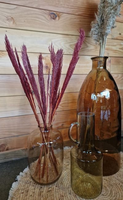 Bundel Gedroogd Pampas Gras - Bordeaux - 75 cm - Pampasgras – Pampas Pluimen - Droog Boeket - Natural
