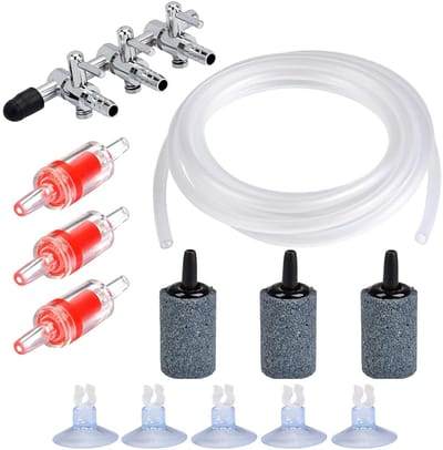 Dailygoody - Drieweg Air Flow Control - Waterpomp Splitter - Luchtverdeling - Compact formaat - Aquariumaccessoires - Geschikt voor Vistanks - PVC ter...