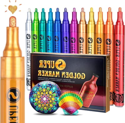 Metallic Verf Pennen - Acryl Markers - Knutselen en Decoreren - Sterk Gepigmenteerde Metallic Ink - 2-3 mm Punt