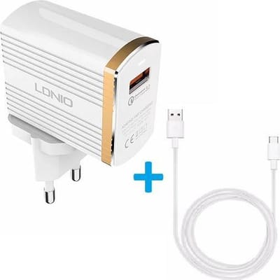 Ldnio Al302Q oplader Geschikt voor: Samsung Galaxy S9 S10 S20 S21 Ultra / Plus / FE / Lite / Note 10 20 / A72 / A12 / A42 / A32 / A52 / A51 / A41 / A21S / A20s Oneplus / Nokia / Motorola / Huawei / Oppo - Oplaadkabel en Adapter