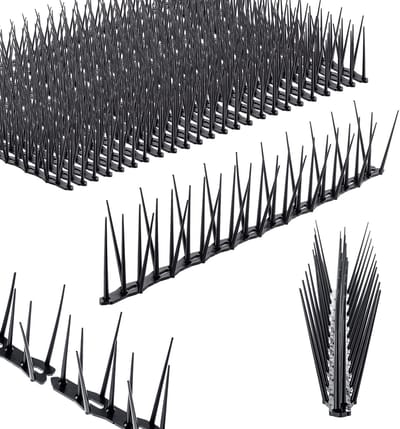 KADAX Vogelafweer van kunststof, duivenafweer, spikes, vogelbescherming voor balkon, raam, dak, tuin, vogelverschrikker ter afweer van vogels, duivenbescherming (zwart, 24 stuks)