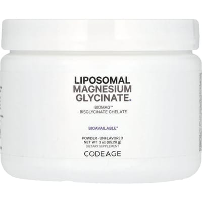 Codeage, Liposomaal Magnesium Glycinaat Poeder, Zonder smaak, 3 oz (85.2 g)