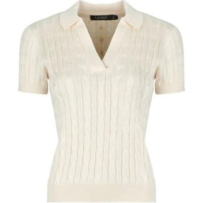 regular fit poloshirt van geweven katoenmix
