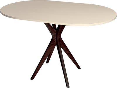 Ovale Eettafel - Keukentafel Tafel - Samen Eten - Ruimtebesparend Ontwerp - 100 x 75 cm - Beige