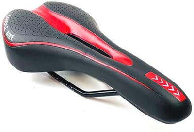 Ademend Ergonomisch Fietszadel voor Mountainbike en Tourfiets - Rood en Zwart
