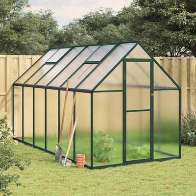 vidaXL - Tuinkas - met - basisframe - 334x169x195 - cm - aluminium - groen