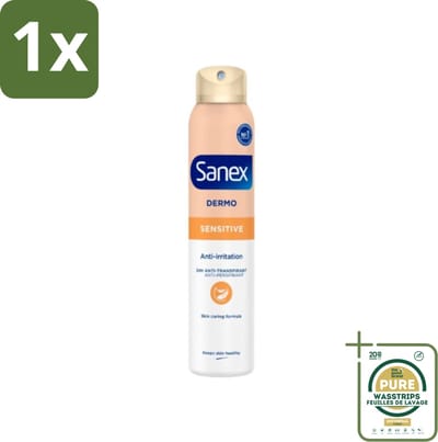 1 x Sanex Dermo - Gevoelig - Deodorant Spray - 24h Anti-Transpirant - Anti-Irritatie - 150 ml- Gevoelige Huid - Anti-irritatie - Deodorant Spray - 24h Bescherming - Transpiratie